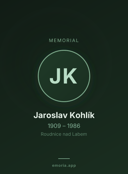 Memorial portrait of Jaroslav Kohlík