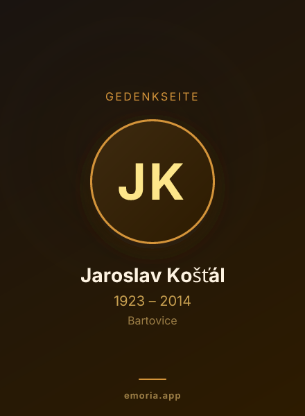 Gedenkportrait von Jaroslav Košťál