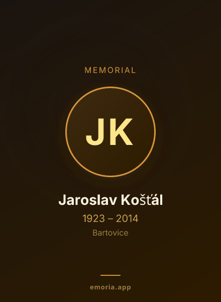 Memorial portrait of Jaroslav Košťál