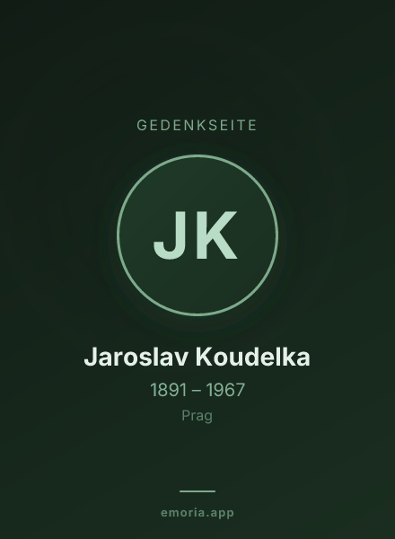 Gedenkportrait von Jaroslav Koudelka