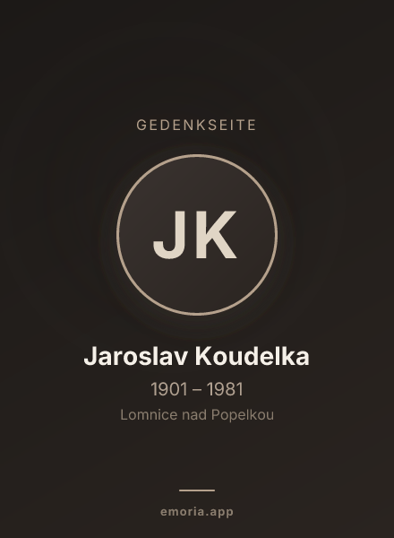 Gedenkportrait von Jaroslav Koudelka
