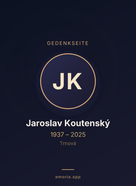 Gedenkportrait von Jaroslav Koutenský