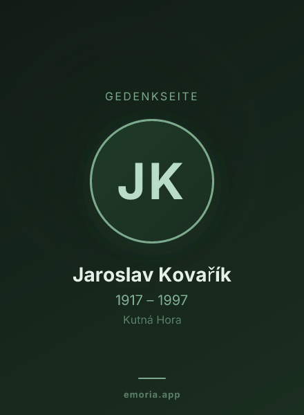 Gedenkportrait von Jaroslav Kovařík