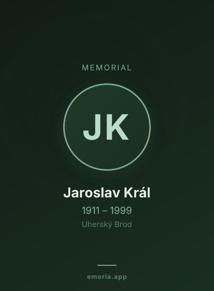 Memorial portrait of Jaroslav Král