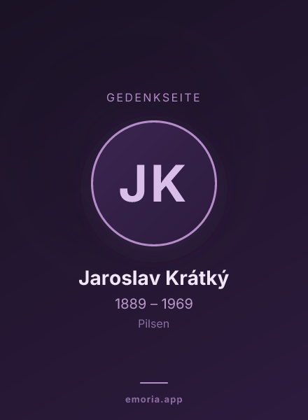 Gedenkportrait von Jaroslav Krátký
