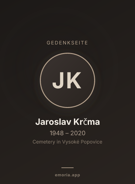 Gedenkportrait von Jaroslav Krčma