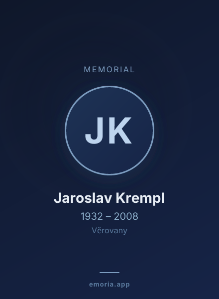 Memorial portrait of Jaroslav Krempl