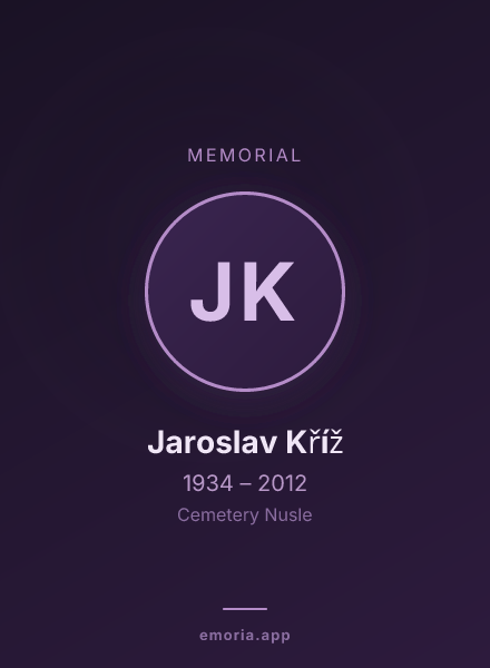 Memorial portrait of Jaroslav Kříž