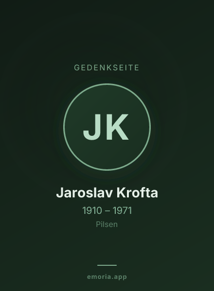 Gedenkportrait von Jaroslav Krofta