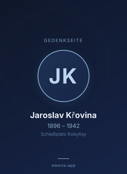Gedenkportrait von Jaroslav Křovina