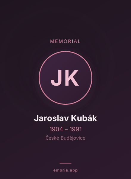 Memorial portrait of Jaroslav Kubák