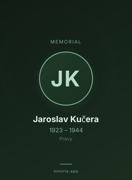Memorial portrait of Jaroslav Kučera