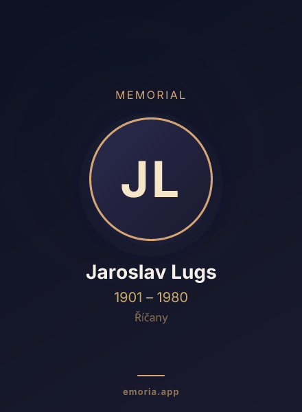 Memorial portrait of Jaroslav Lugs