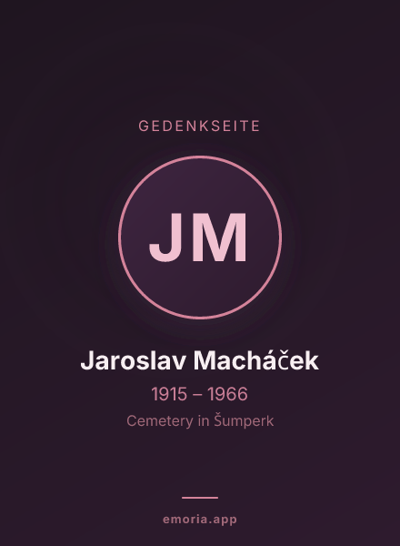 Gedenkportrait von Jaroslav Macháček