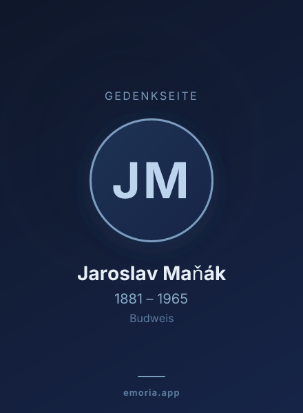 Gedenkportrait von Jaroslav Maňák