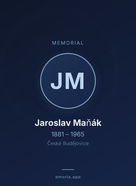 Memorial portrait of Jaroslav Maňák