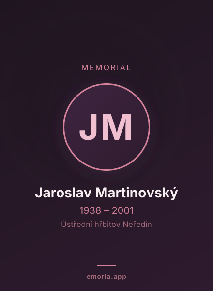 Memorial portrait of Jaroslav Martinovský