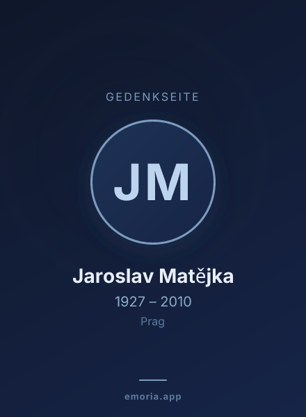 Gedenkportrait von Jaroslav Matějka