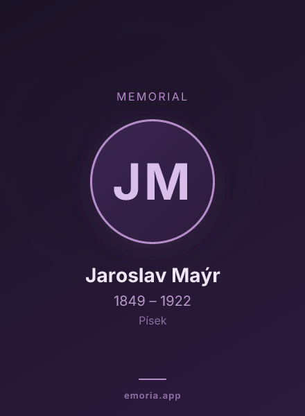 Memorial portrait of Jaroslav Maýr