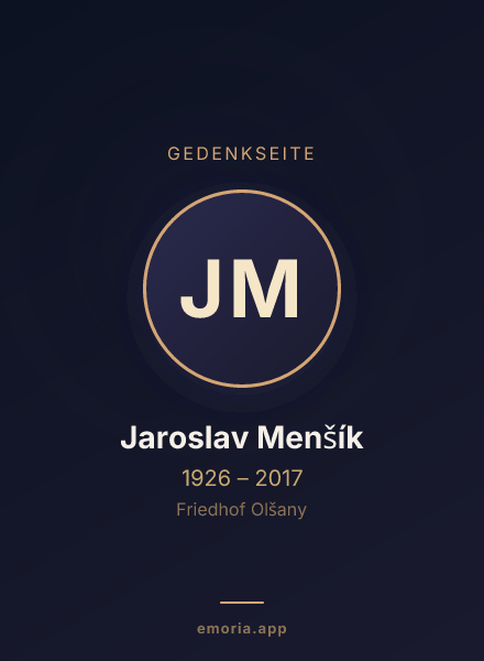 Gedenkportrait von Jaroslav Menšík