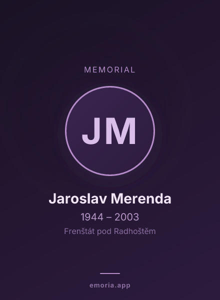 Memorial portrait of Jaroslav Merenda