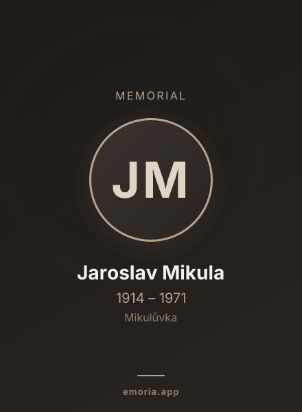 Memorial portrait of Jaroslav Mikula