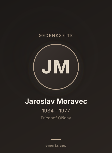 Gedenkportrait von Jaroslav Moravec