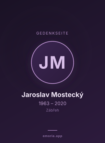 Gedenkportrait von Jaroslav Mostecký