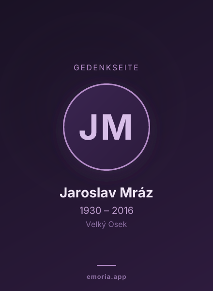 Gedenkportrait von Jaroslav Mráz
