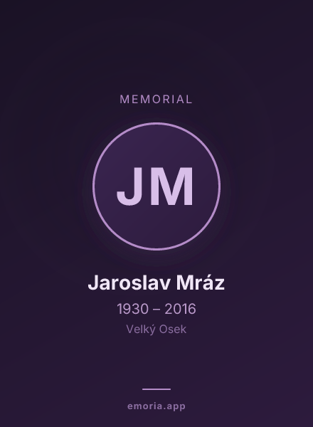 Memorial portrait of Jaroslav Mráz