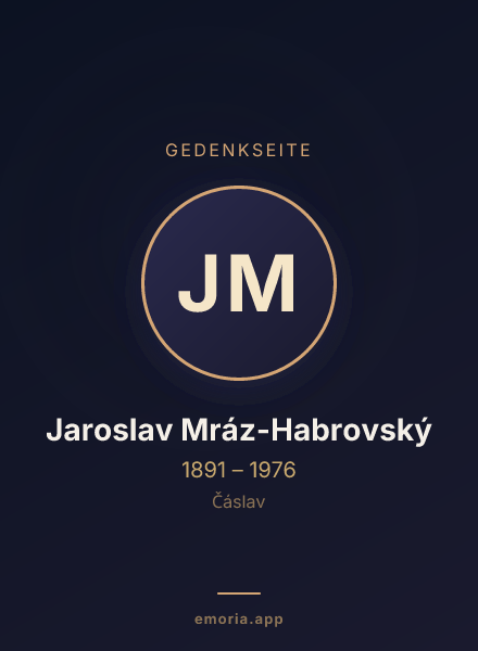 Gedenkportrait von Jaroslav Mráz-Habrovský