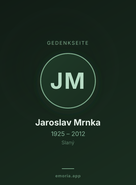 Gedenkportrait von Jaroslav Mrnka