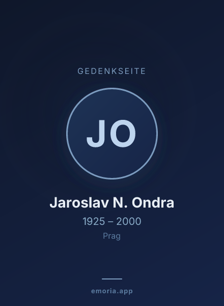 Gedenkportrait von Jaroslav N. Ondra