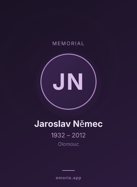 Memorial portrait of Jaroslav Němec