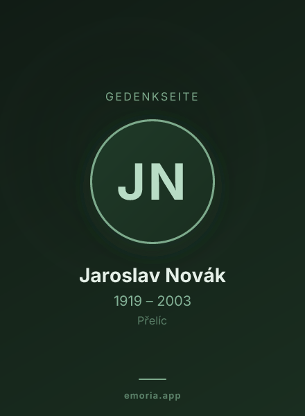 Gedenkportrait von Jaroslav Novák