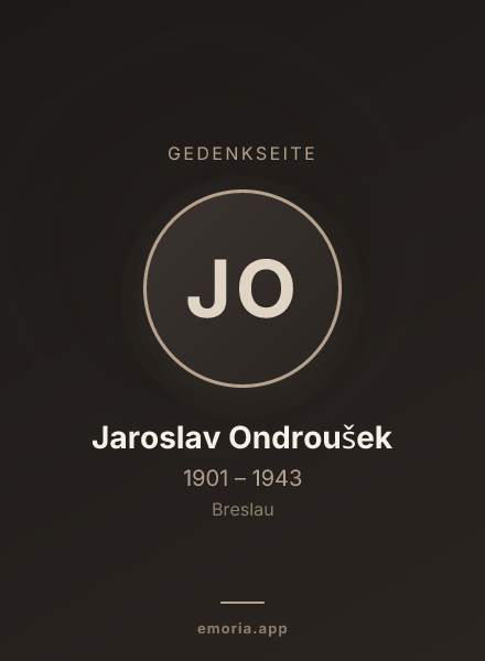 Gedenkportrait von Jaroslav Ondroušek