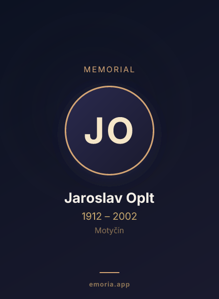 Memorial portrait of Jaroslav Oplt