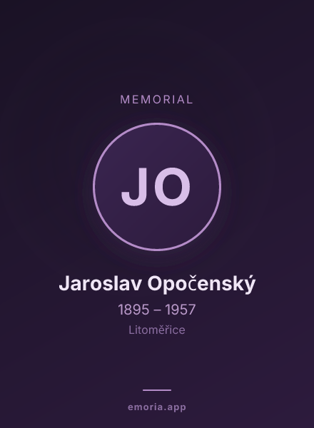 Memorial portrait of Jaroslav Opočenský
