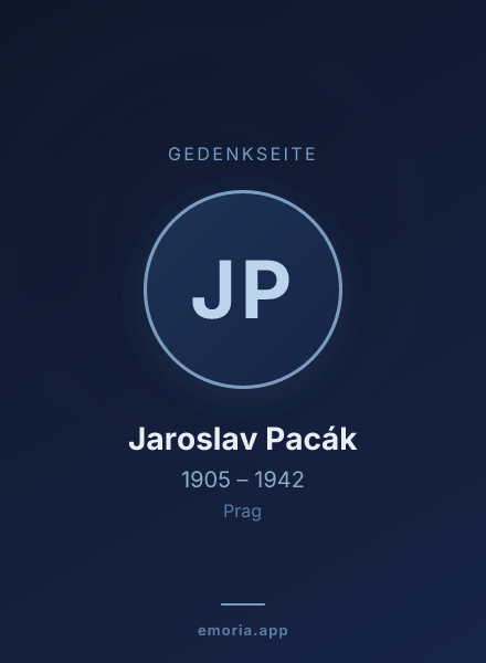 Gedenkportrait von Jaroslav Pacák