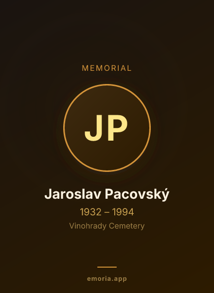 Memorial portrait of Jaroslav Pacovský