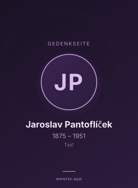Gedenkportrait von Jaroslav Pantoflíček