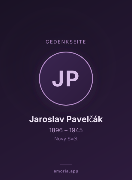 Gedenkportrait von Jaroslav Pavelčák