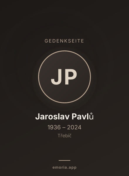 Gedenkportrait von Jaroslav Pavlů