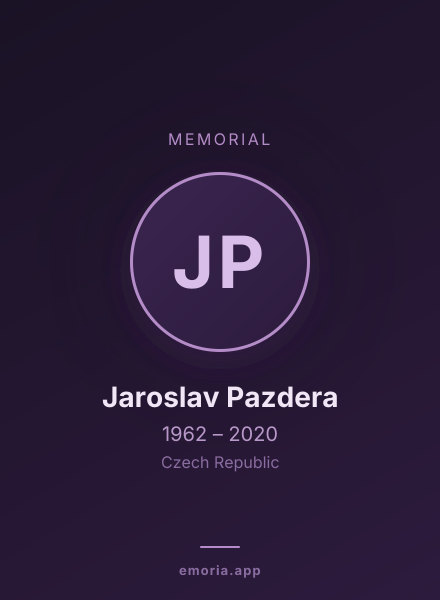 Memorial portrait of Jaroslav Pazdera