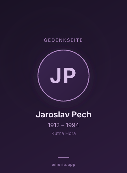 Gedenkportrait von Jaroslav Pech