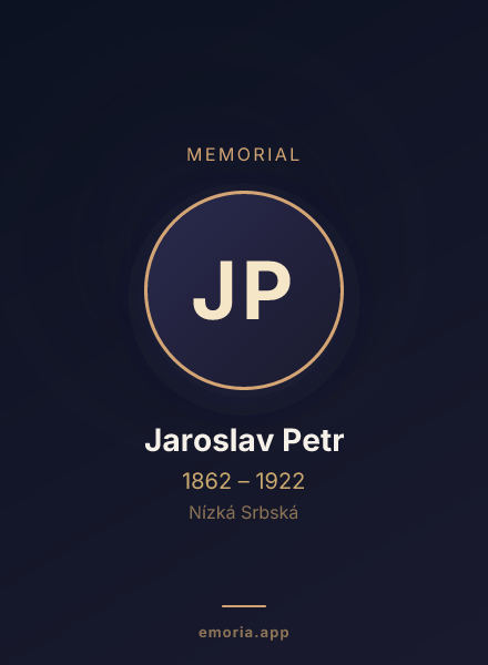 Memorial portrait of Jaroslav Petr