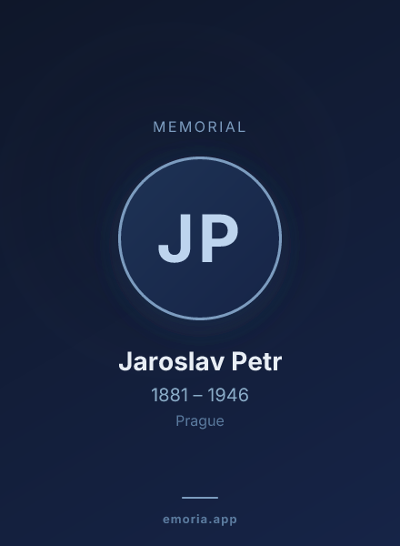 Memorial portrait of Jaroslav Petr