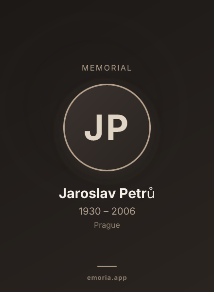Memorial portrait of Jaroslav Petrů