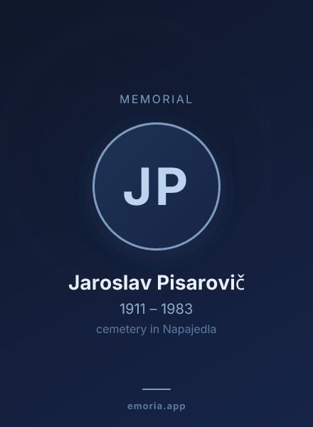Memorial portrait of Jaroslav Pisarovič