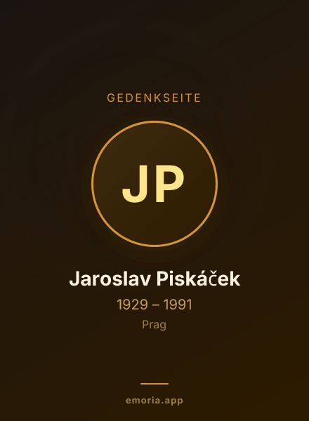 Gedenkportrait von Jaroslav Piskáček
